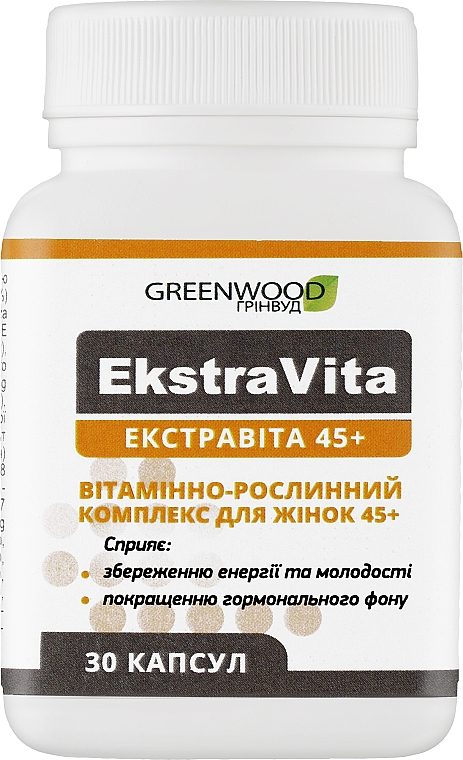 Вітамінно-рослинний комплекс при менопаузі "Екстравіта 45+" №30 - Greenwood