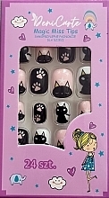 Парфумерія, косметика Накладні нігті для дітей "Кіт", чорний, 962 - Deni Carte Magic Miss Tips