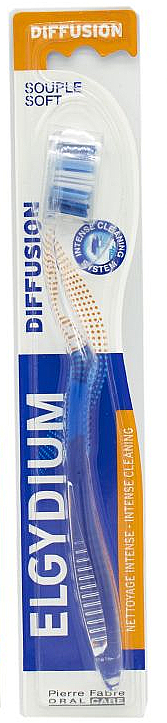 Зубна щітка "Diffusion" м'яка, блакитна - Elgydium Diffusion Soft Toothbrush — фото N1