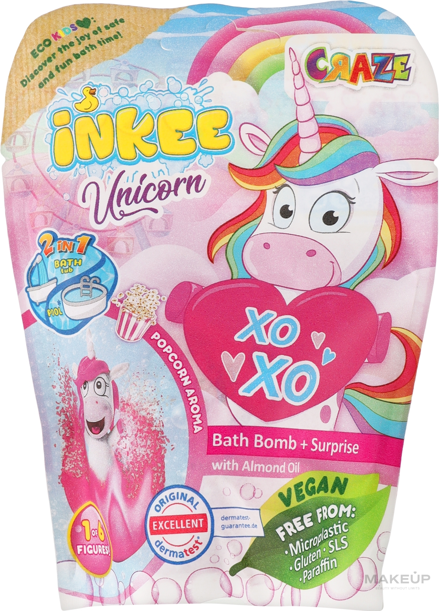 Бомбочка для ванни із сюрпризом «Чарівний єдиноріг» - Craze Inkee Magical Unicorn Bath Bomb With Surprise — фото 100g