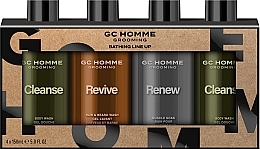 Парфумерія, косметика Набір - Grace Cole GC Homme Grooming Bathing Line Up (b/wash/2x150ml + h/wash/150ml + muscle/soak/150ml)