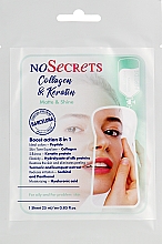 Тканинна маска для обличчя з пептидами "Інтенсивне відновлення" - FCIQ Косметика з інтелектом NoSecrets Collagen And Keratin Matte&Shine — фото N1