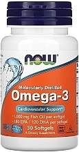 Дієтична добавка "Омега" у м'яких капсулах - Now Molecularly Distilled Omega-3 Cardiovascular Support — фото N1
