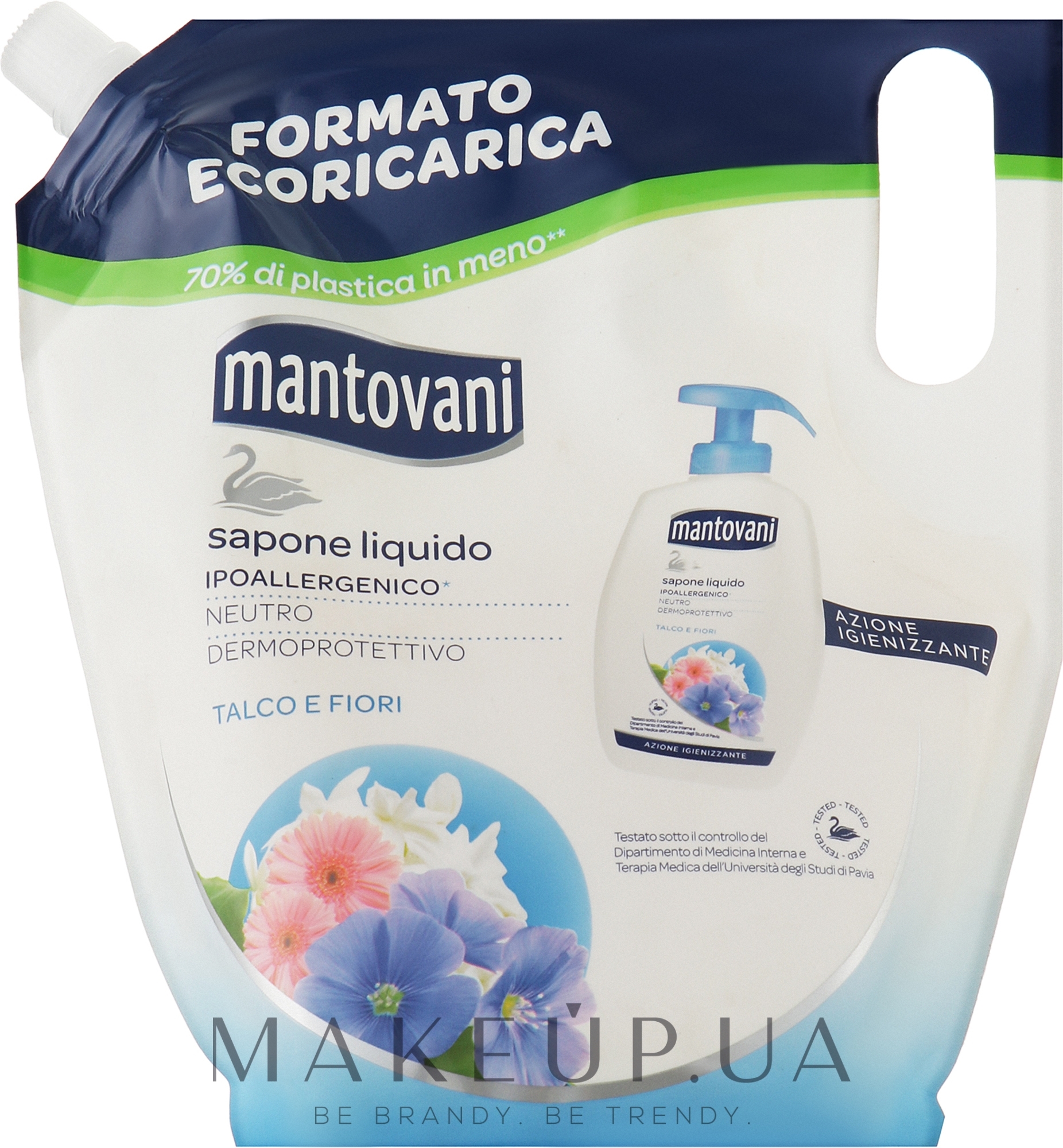 Жидкое мыло «Тальк и белые цветы» - Mantovani (рефилл) — фото 750ml