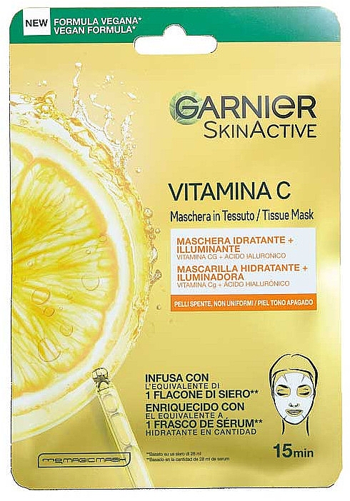 Тканевая маска с витамином С - Garnier SkinActive Vitamin C Sheet Mask — фото N1