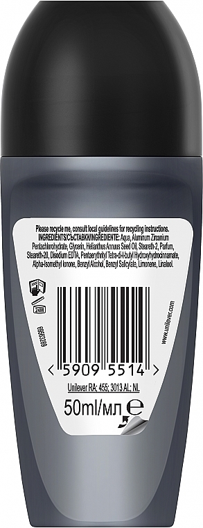 Антиперспірант-ролик "Невидимий на чорному та білому одязі" - Rexona Men Invisible Black + White Antiperspirant Roll — фото N2