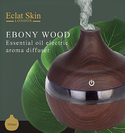Ароматерапевтический диффузор, увлажнитель и ночник 3 в 1, 300 мл - Eclat Skin London Ebony Wood Essential Oil Electric Aroma Diffuser — фото N2