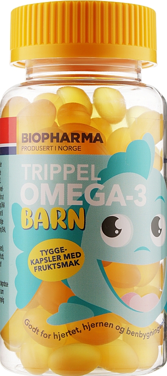 Потрійна Омега-3 з вітамінами для дітей - Biopharma Trippel Omega-3 Barn — фото N1