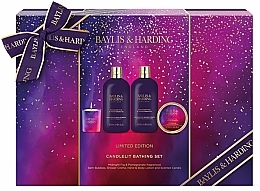 Парфумерія, косметика Набір - Baylis & Harding Midnight Fig & Pomegranate Luxury Candlelit Bathing Gift Set (h/b/lot/2x50ml + sh/cr/300ml + bath/foam/300ml + candle/60g)