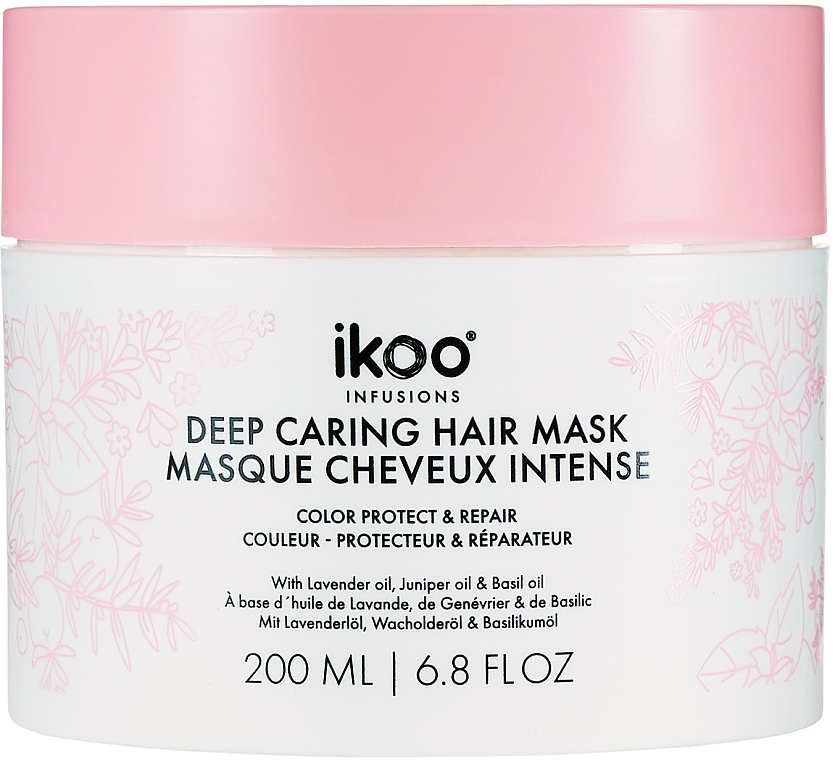 Маска-смузи для волос "Защита цвета и восстановление" - Ikoo Infusions Deep Caring Hair Mask 