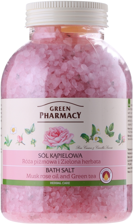 Соль для ванны "Мускатная роза и Зеленый чай" - Зеленая Аптека — фото N1
