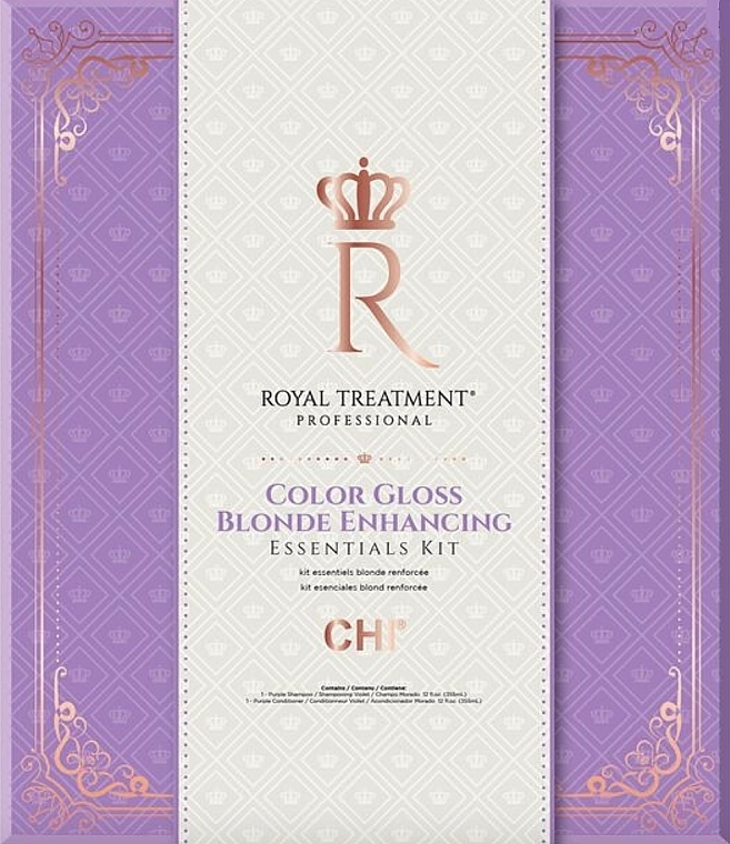 Набор - CHI Royal Treatment Color Gloss Blonde Enhancing Essentials Kit (shm/355ml + cond/355ml) — фото N1