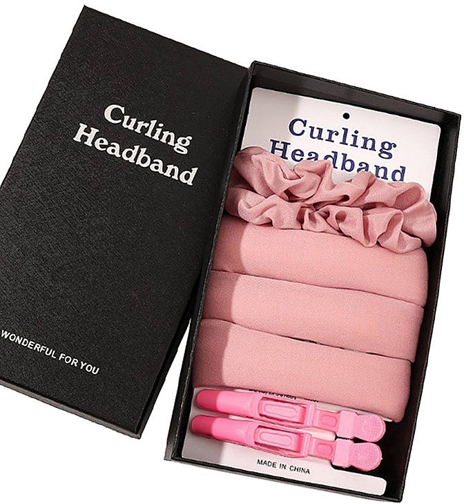 Набор для создания локонов, розовый, 5 продуктов - Ecarla Curling Headband — фото N1