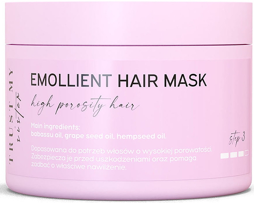 Пом'якшувальна маска для волосся з високою пористістю - Trust My Sister High Porosity Hair Emollient Mask