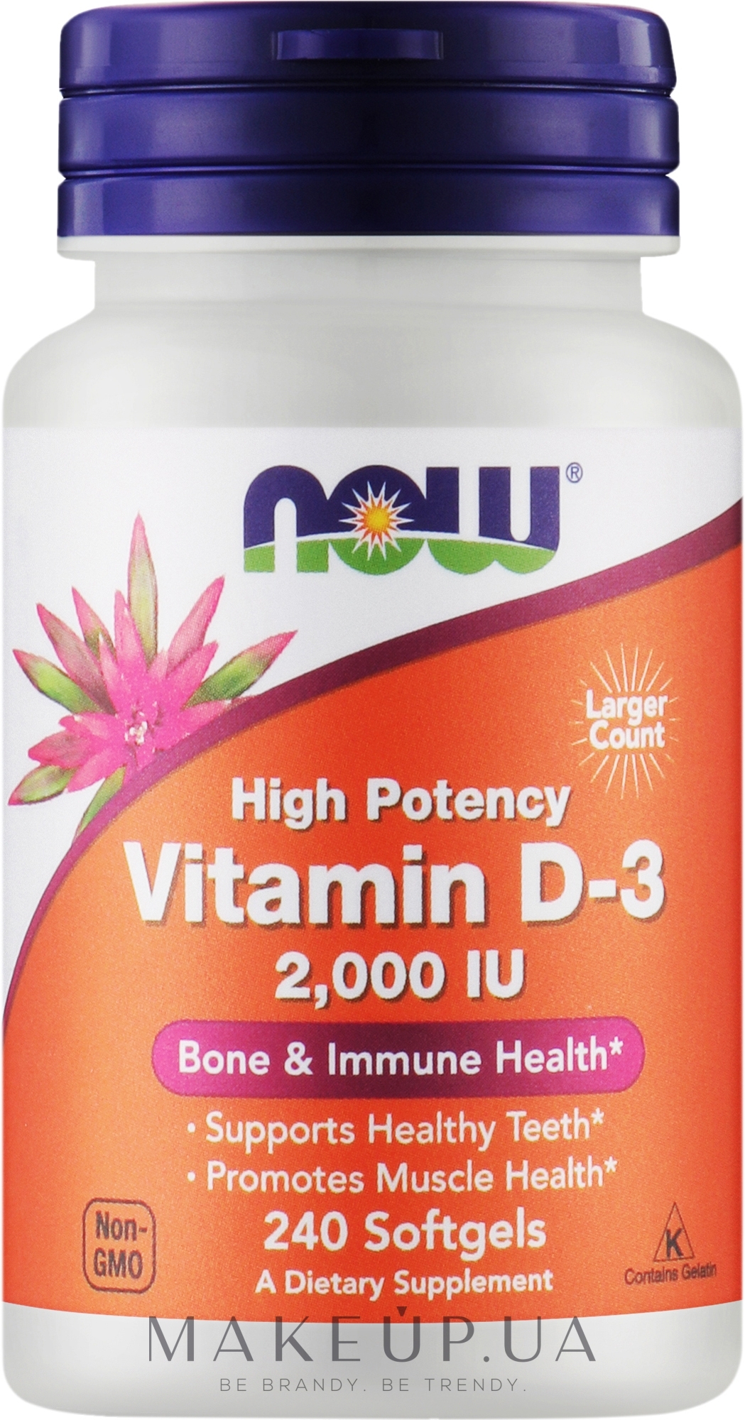 Желатинові капсули "Вітамін Д3" - Now Foods Vitamin D3 2000 IU — фото 240шт