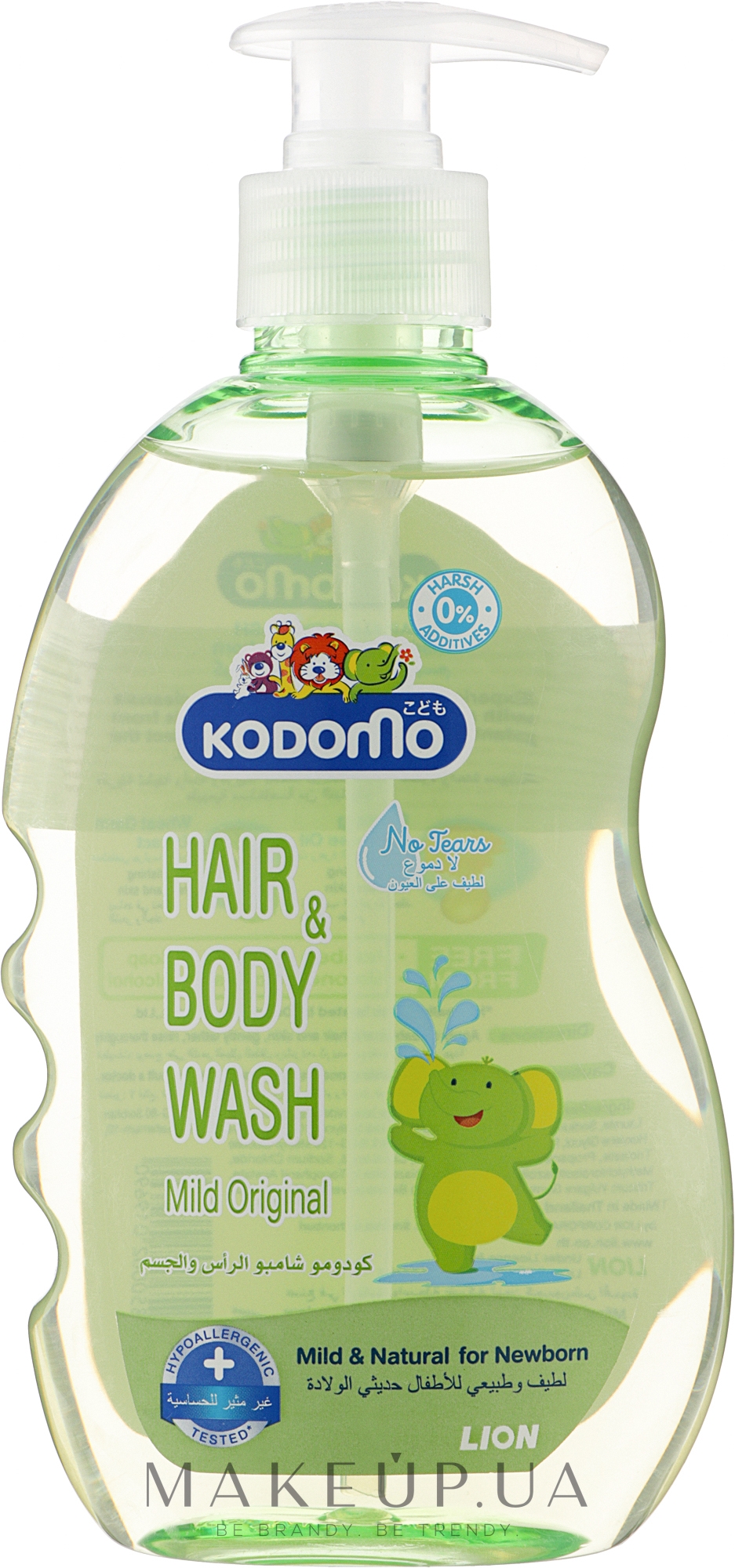 Засіб для миття "Від маківки до п'яточок" - Kodomo Lion Baby Hair & Body Wash Mild Original — фото 400ml