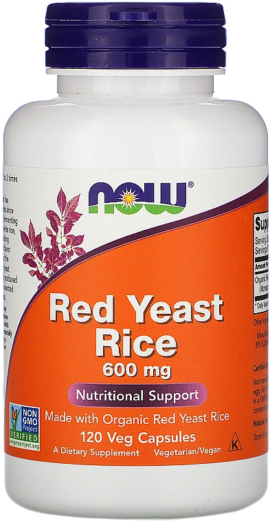 Капсулы "Красный дрожжевой рис", 600 мг - Now Foods Red Yeast Rice, 600mg — фото N1