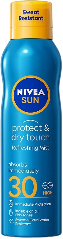 Сонцезахисний освіжаючий міст "Захист та сухий дотик" SPF 30 - NIVEA SUN  Protect & Care Dry Touch Refreshing Mist — фото N1