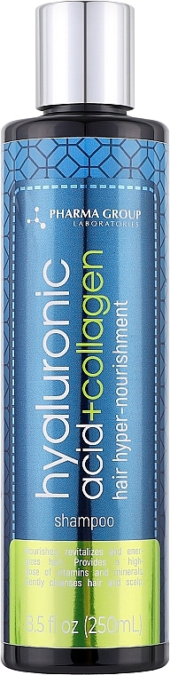 Шампунь для волосся "Гіперживлення від коренів до кінчиків" - Pharma Group Laboratories Hyaluronic Acid + Collagen — фото N1