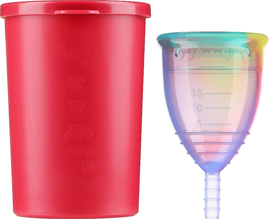 Менструальна чаша, розмір L + контейнер для дезінфекції - Yuuki Rainbow Jolly Large 2 — фото N2