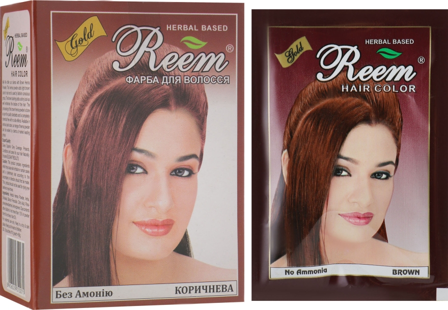 Аюрведическая, индийская краска для волос, коричневый - Triuga Reem Gold