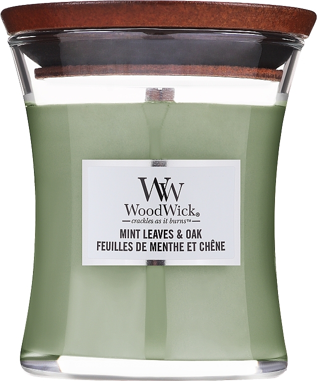 Ароматическая свеча - WoodWick Ellipse Mint Leaves & Oak — фото N1