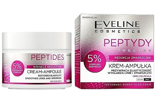 Крем-ампула для зрілої шкіри обличчя - Eveline Cosmetics Peptydy Therapy Cream-Ampoule — фото N1