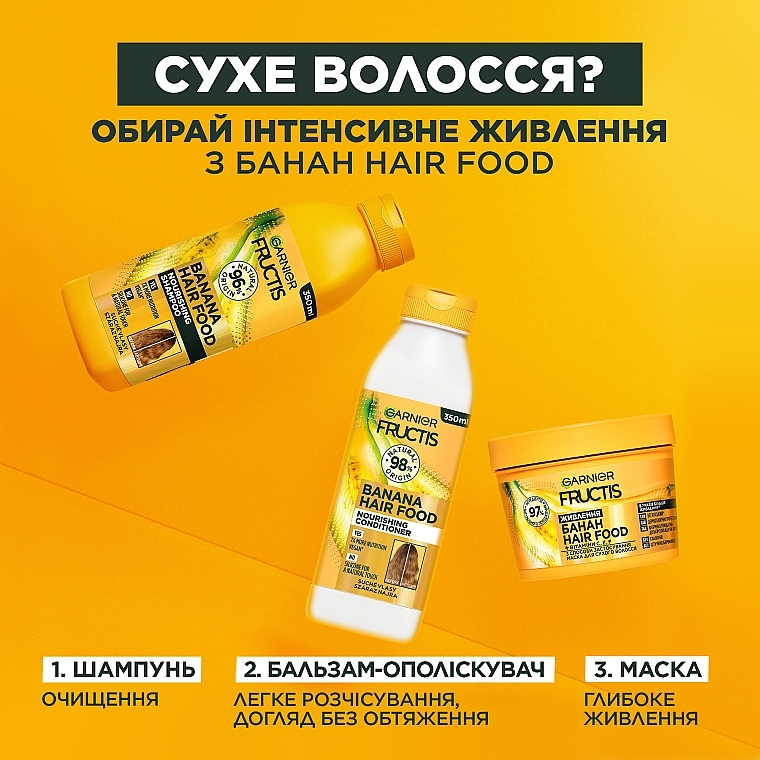 Шампунь "Банан", живлення для дуже сухого волосся - Garnier Fructis HairFood — фото N6