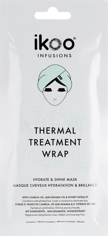 Термальная шапка-маска "Увлажнение и блеск" - Ikoo Thermal Treatment Wrap