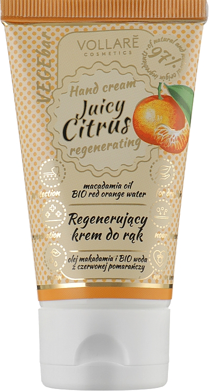 Крем для рук регенерирующий с цитрусовым соком - Vollare Cosmetics VegeBar Juicy Citrus Hand Cream