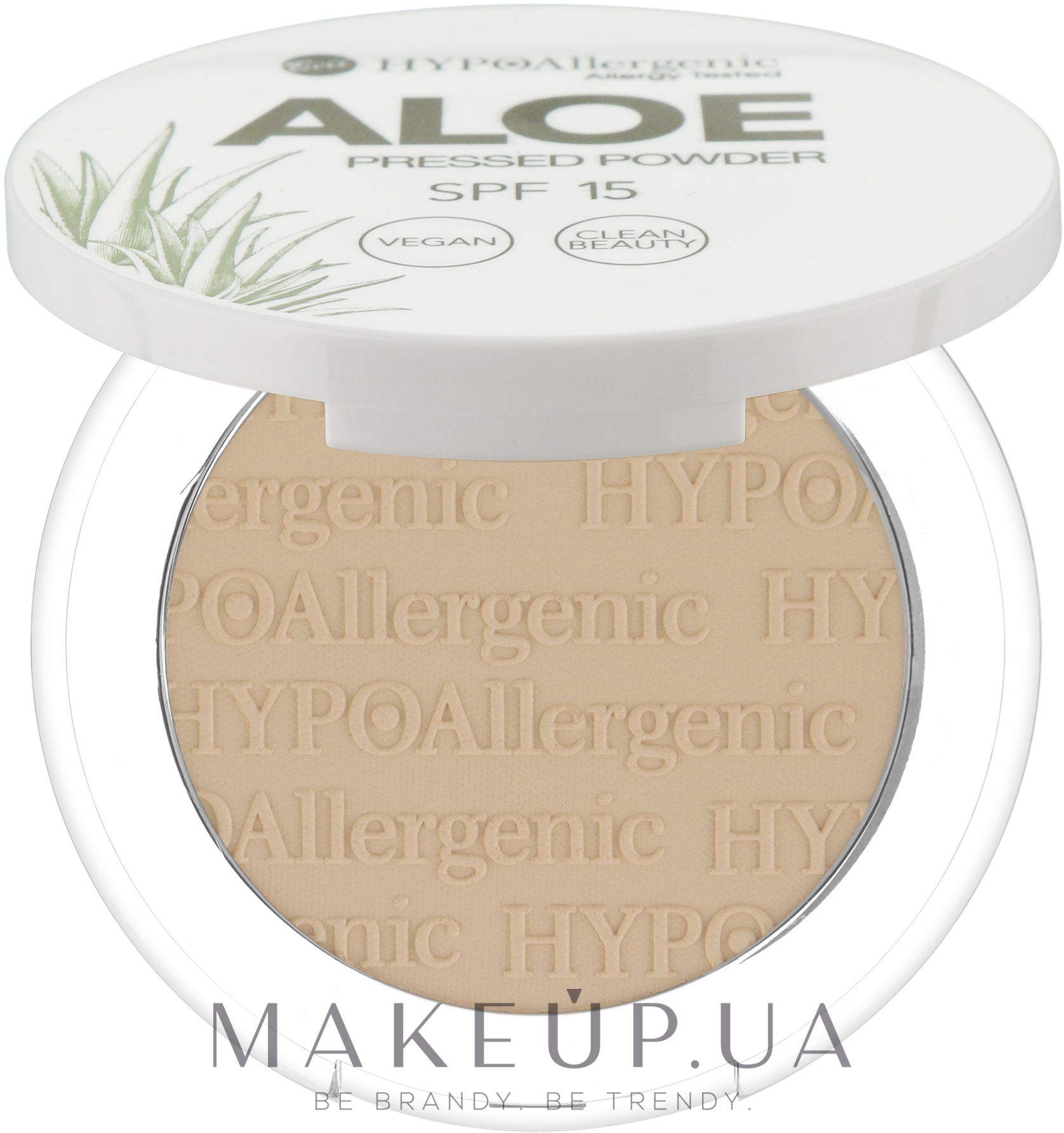 Пудра спресована із захистом SPF-15 - Bell Hypo Allergenic Aloe Pressed Powder SPF15 — фото 02