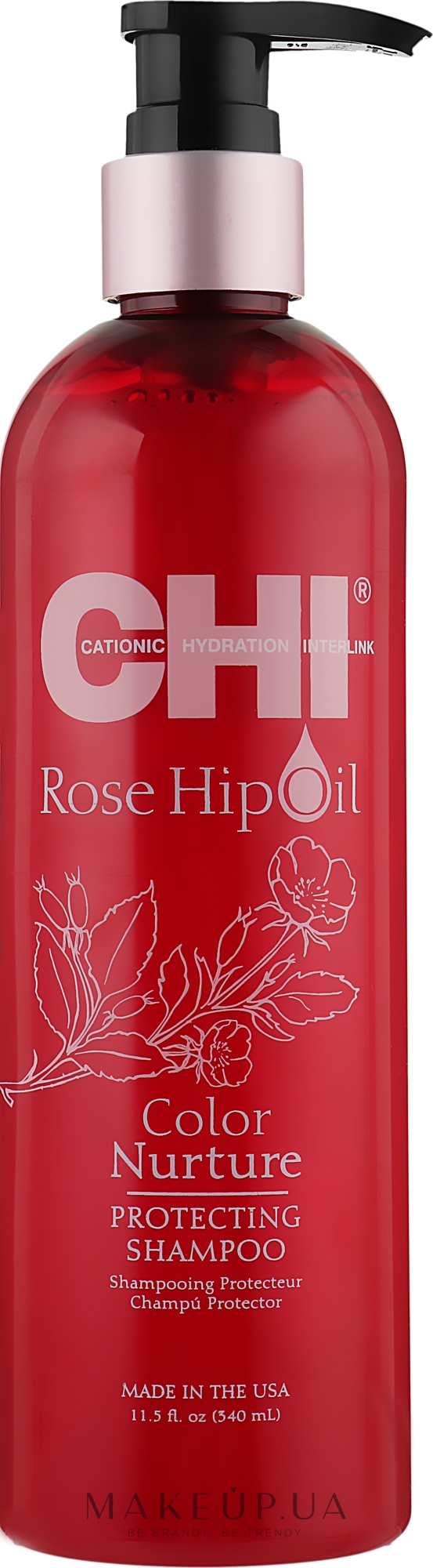 Защитный шампунь для окрашенных волос - CHI Rose Hip Oil Color Nurture Protecting Shampoo — фото 340ml
