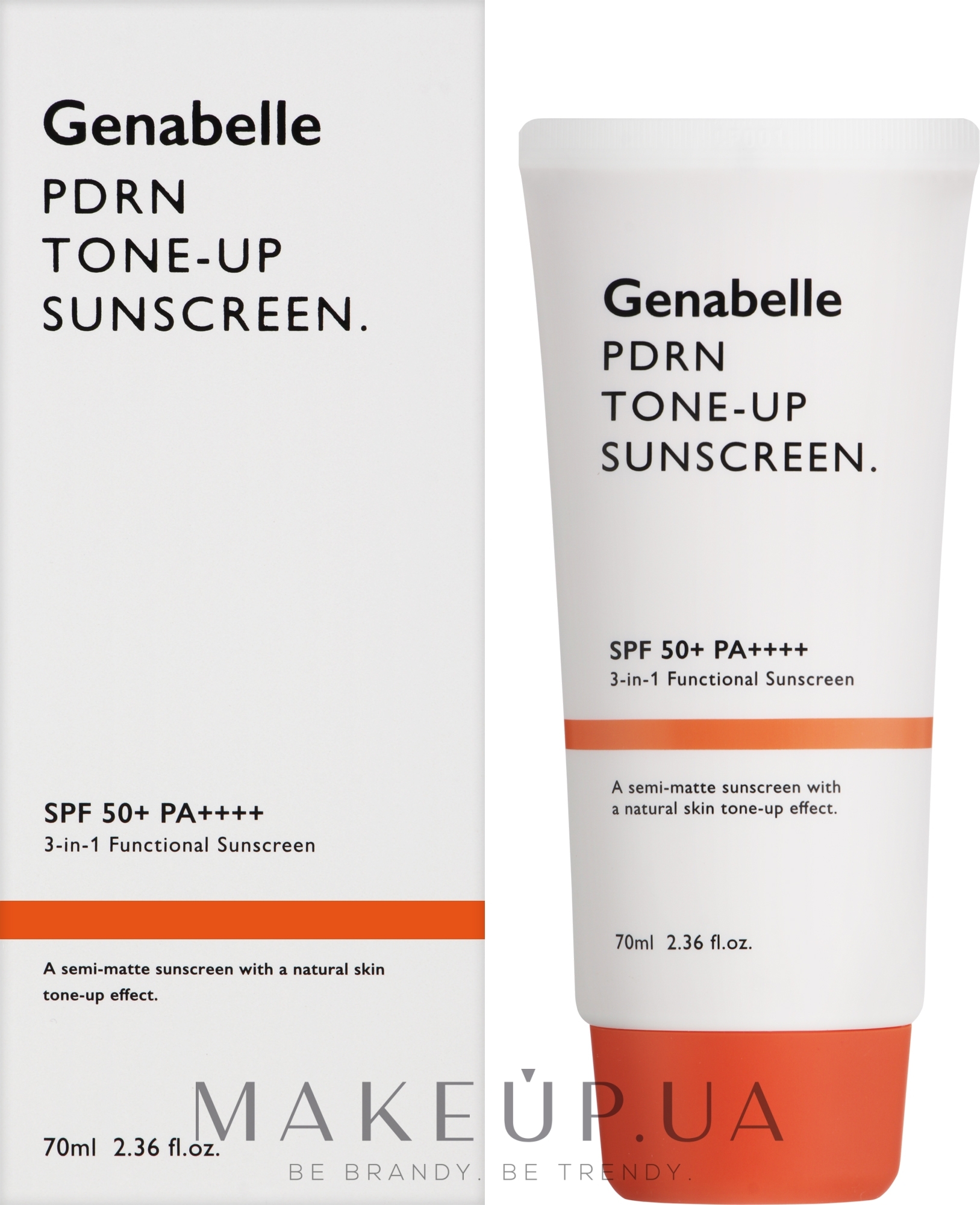 Тонуючий сонцезахисний крем для обличчя - Genabelle PDRN Tone Up Sunscreen — фото 70ml