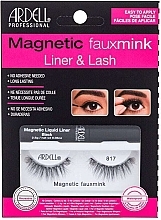 Парфумерія, косметика Набір - Ardell Magnetic Faux Mink Lash & Liner Lash 817 (eye/liner/2.5g + lashes/2pc)