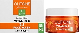 Осветляющая омолаживающая глиняная маска-скраб 3 в 1 - Olitone Vitamin C 3in1 Face Mask — фото N2