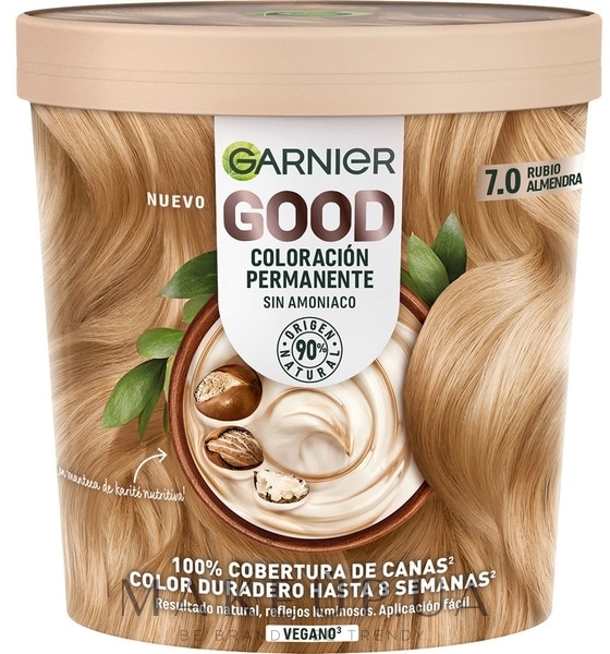 Перманентная краска для волос без аммиака - Garnier Good Permanent Hair Colour — фото 7.0 - Almond Creme Dark Blond