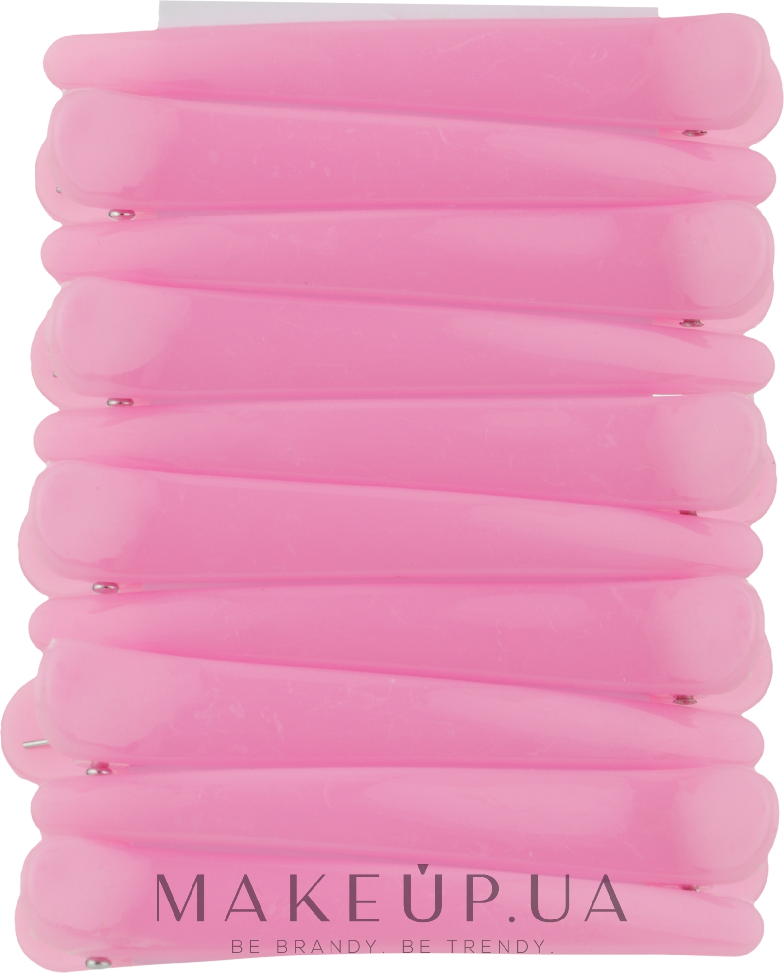 Зажимы для волос CS76C, пластиковые, розовые - Cosmo Shop — фото 10шт