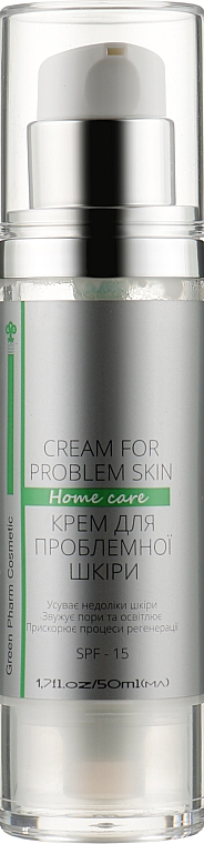 Крем для проблемної шкіри обличчя - Green Pharm Cosmetic Home Care Cream For Problem Skin PH 5,5 SPF 15