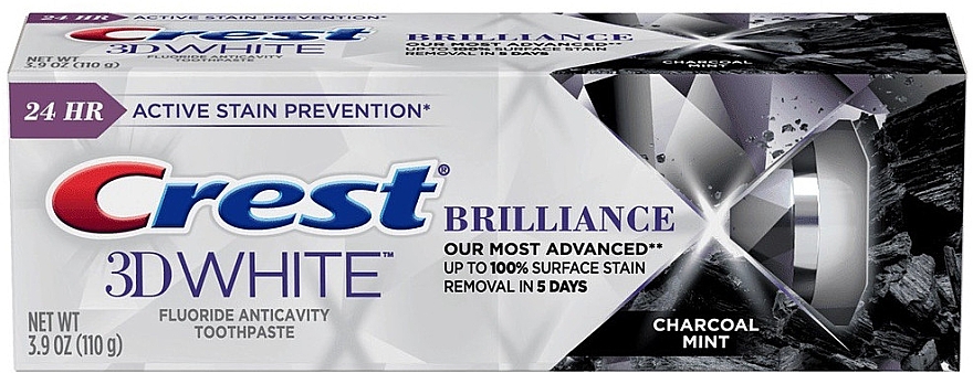 Відбілювальна зубна паста з вугіллям - Crest 3D White Brilliance Toothpaste Charcoal Mint — фото N1