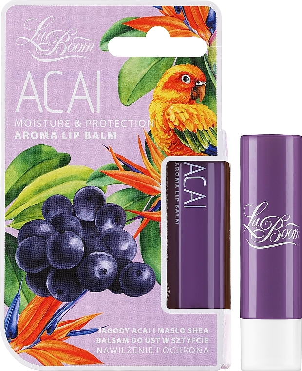 Бальзам для губ - La Boom Acai Berry & Shea Butter Aroma Lip Balm — фото N2