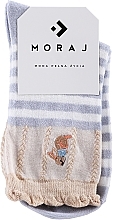 Парфумерія, косметика Шкарпетки жіночі довгі з малюнком, блакитні у смужку - Moraj