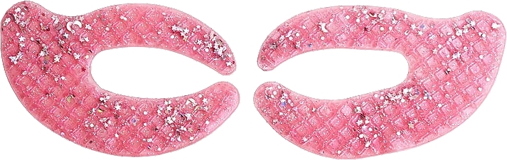 Гидрогелевые патчи для кожи вокруг глаз с блестками - IDC Institute C Shaped Glitter Hydrogel Eye Pad Pink  — фото N2