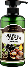 Парфумерія, косметика УЦІНКА Шампунь для пошкодженого волосся з арганієвою олією та олією оливи - 3W Clinic Plive & Argan 2 In 1 Shampoo *