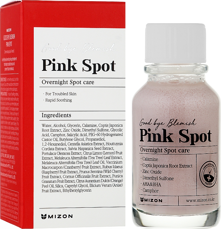 Нічна сироватка від прищів - Mizon Pink Spot Good Bye Blemish Overnight Spot Care — фото N2