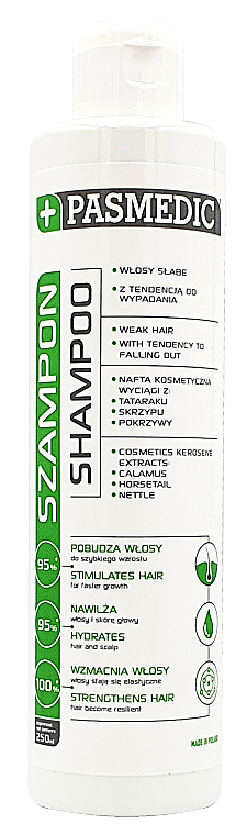 Шампунь для слабкого волосся зі схильністю до випадання - Pasmedic Shampoo — фото N1