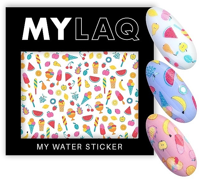 Наклейки для ногтей "Фрукты и мороженое" - MylaQ My Summer Yummies Water Sticker — фото N1