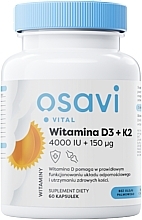 Капсулы "Витамин D3 + K2 4000 IU" - Osavi Vitamin D3 + K2 4000 IU + 150 Mg Suplement Diety  — фото N1