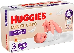 Подгузники-трусики Extra Care, размер 3 (6-11 кг), 48 шт. - Huggies — фото N2
