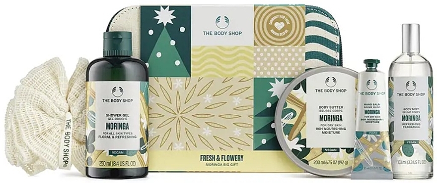 Набор, 6 продуктов - The Body Shop Fresh & Flowery Moringa Big Gift — фото N1