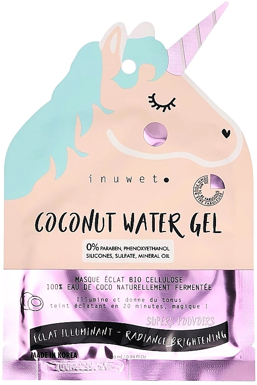 Маска для обличчя "Сяйво" - Inuwet Coconut Water Gel Radiance Brightening Face Mask — фото N1